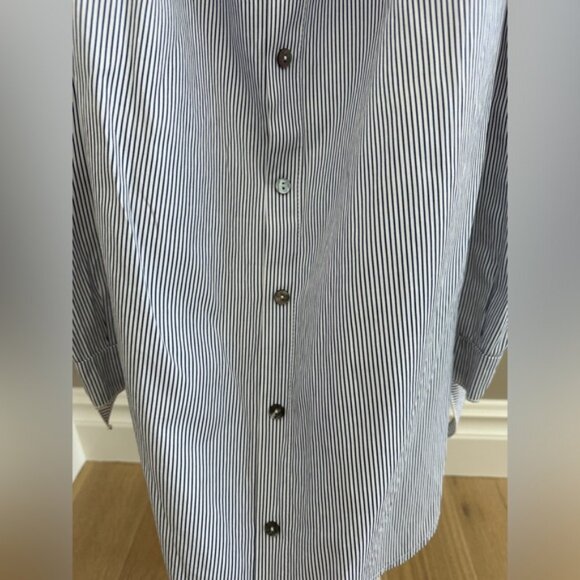 Molly Bracken Navy White Striped Off Shoulder Tunic Top Small Nautical Resort We - Picture 4 of 7